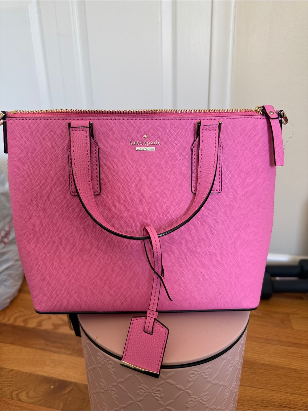 kate spade Pink Saffiano Leather Top-Handle Tote
